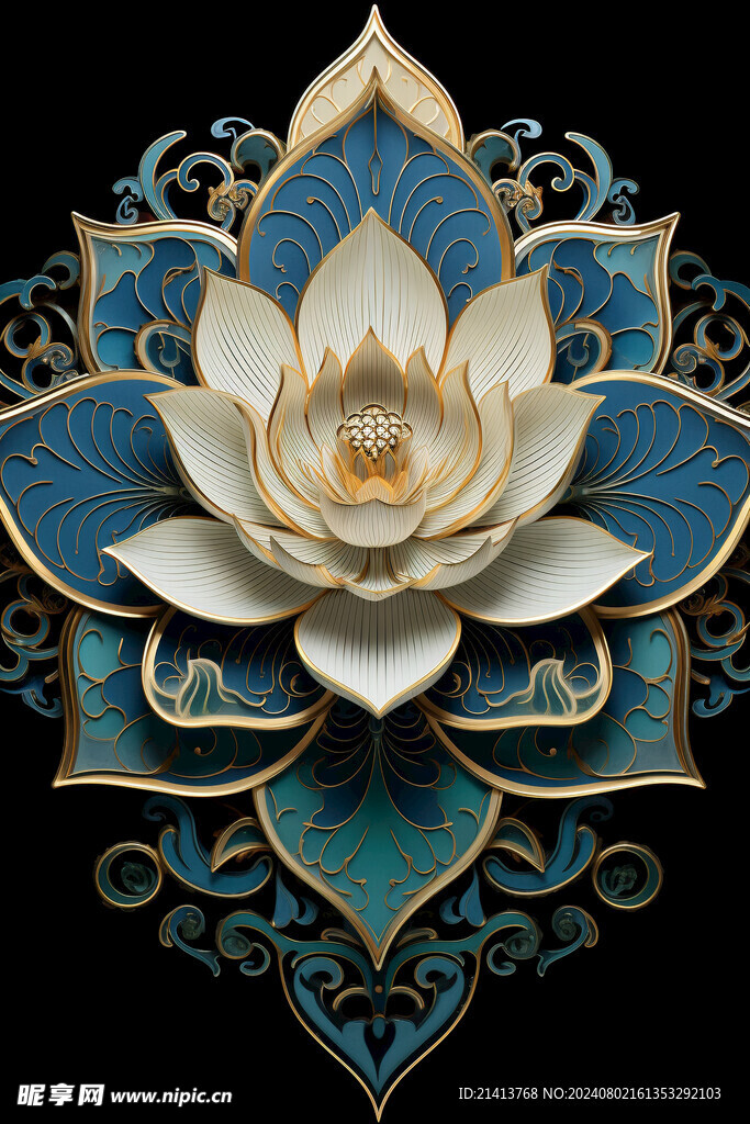 浮雕点翠莲花