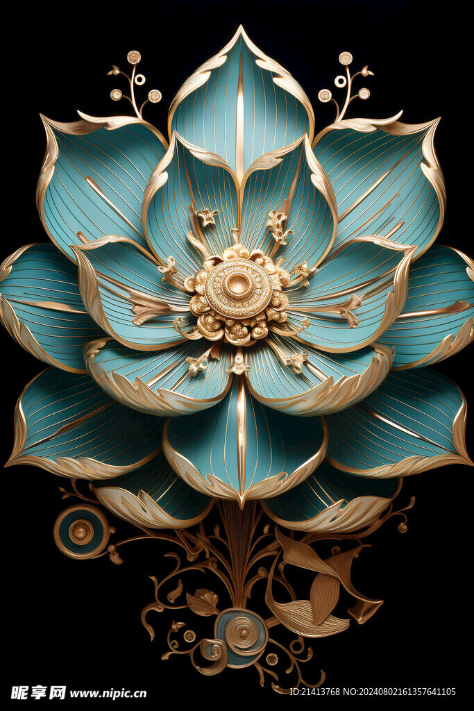 浮雕点翠莲花 