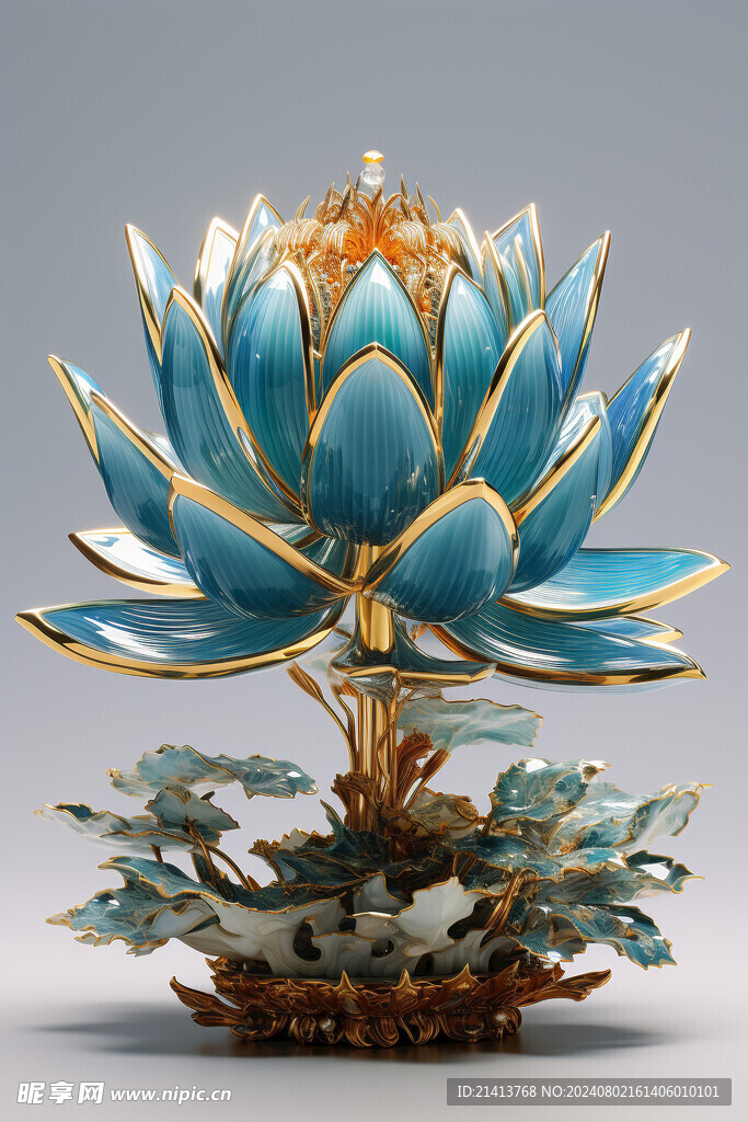 浮雕点翠莲花 