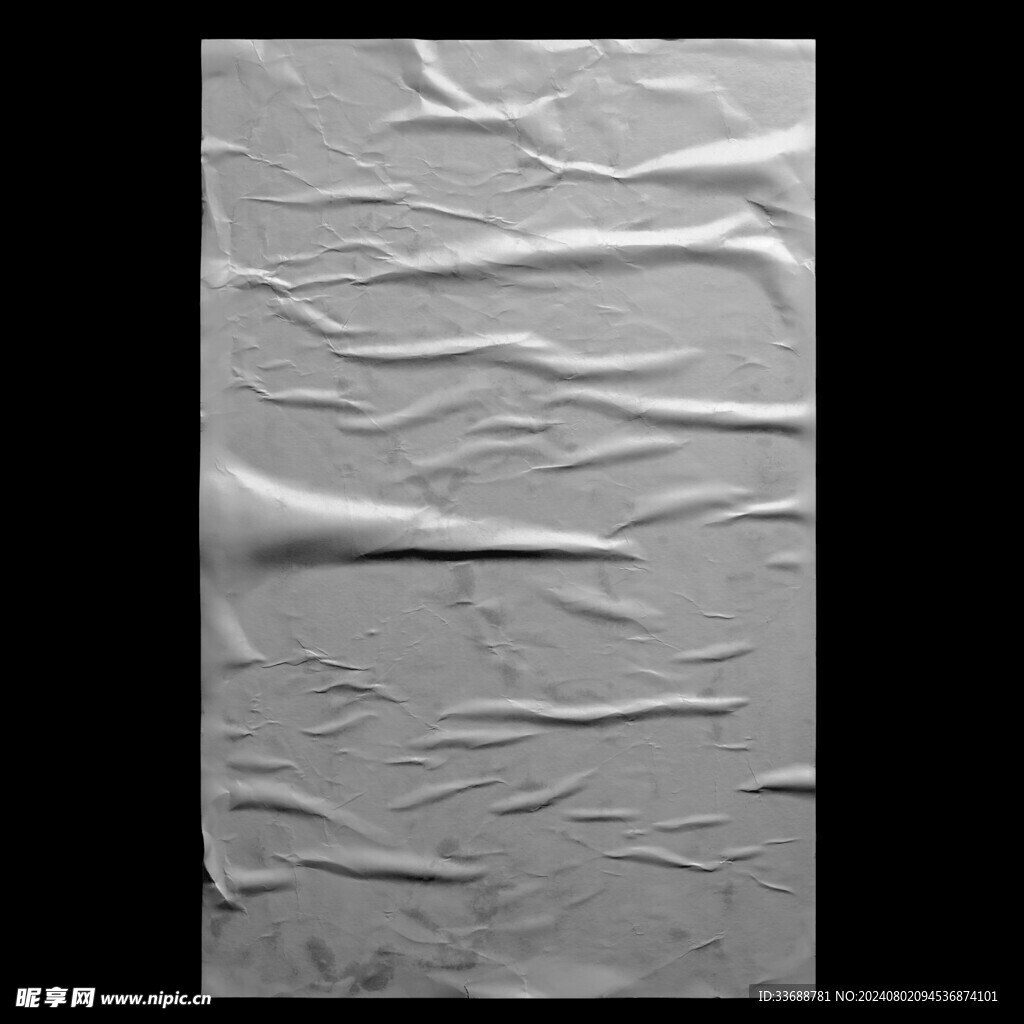 潮流复古褶皱肌理海报贴图样机