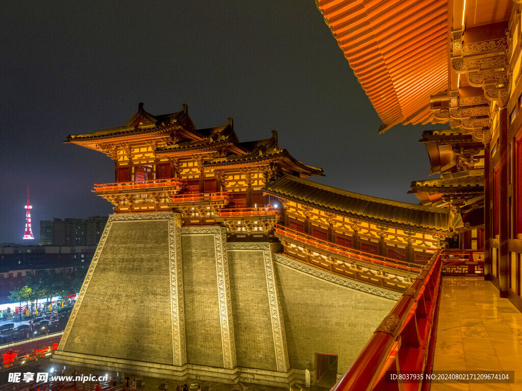 洛阳应天门景区夜景