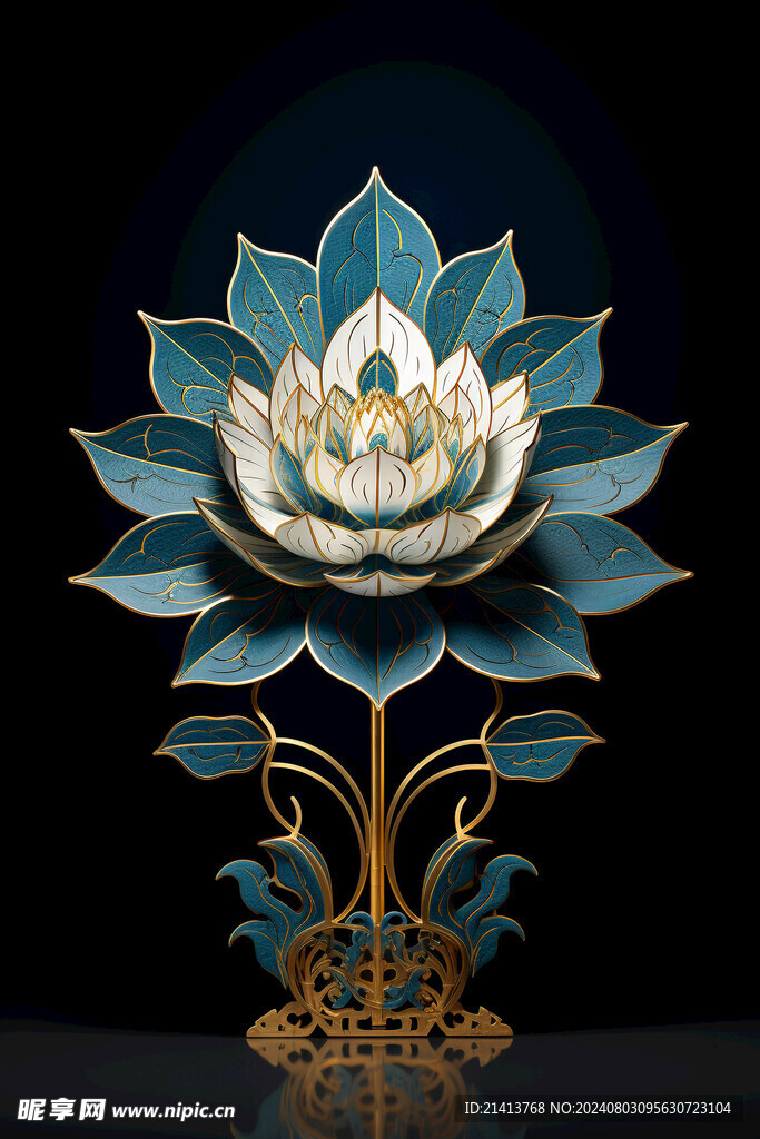 浮雕点翠莲花
