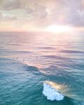 海浪霞光