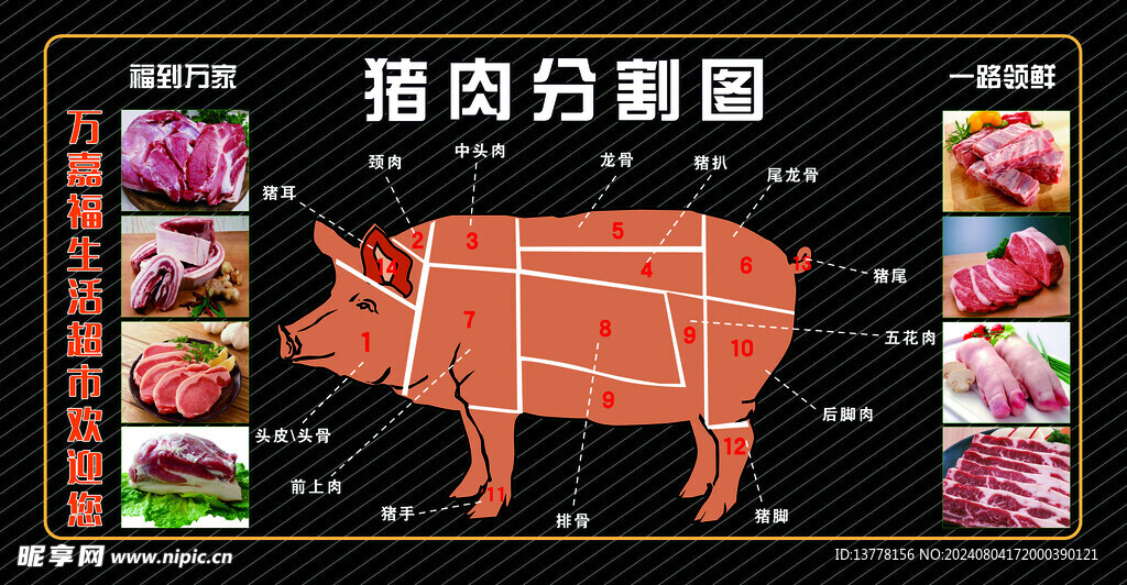 猪肉分割图