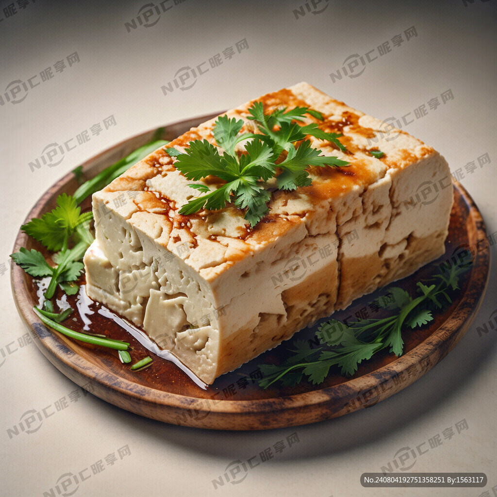 一块大豆腐带香菜