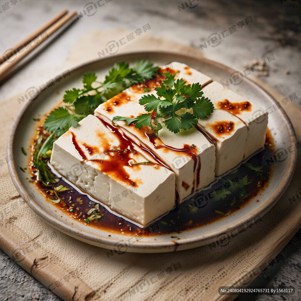一块大豆腐带香菜 不要酱
