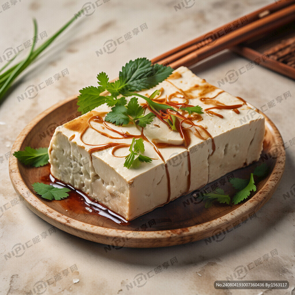 一块大豆腐带香菜 不要酱油