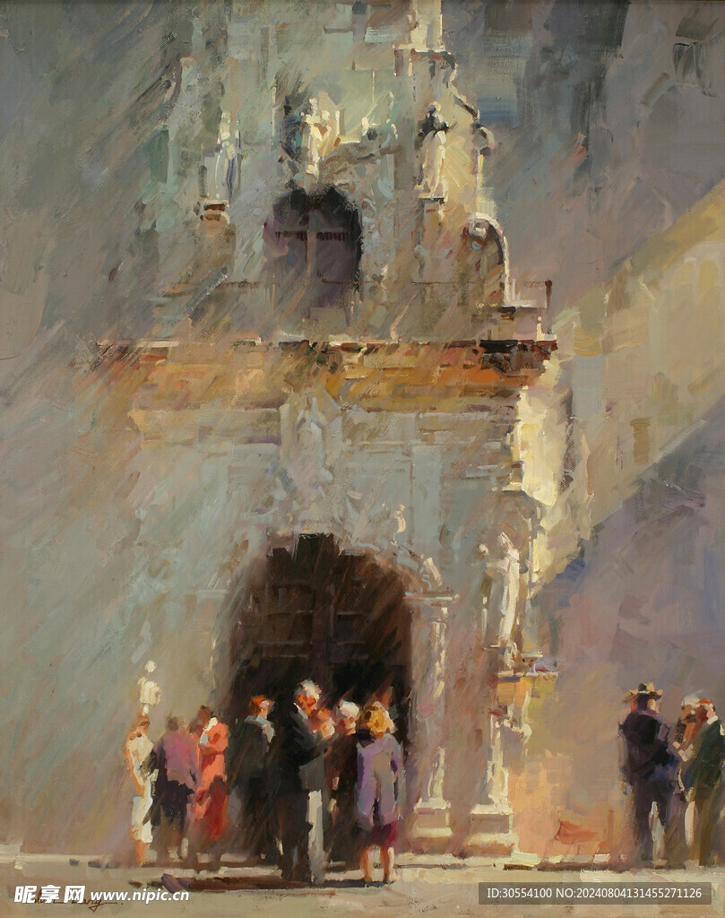 精美风景油画图案图片
