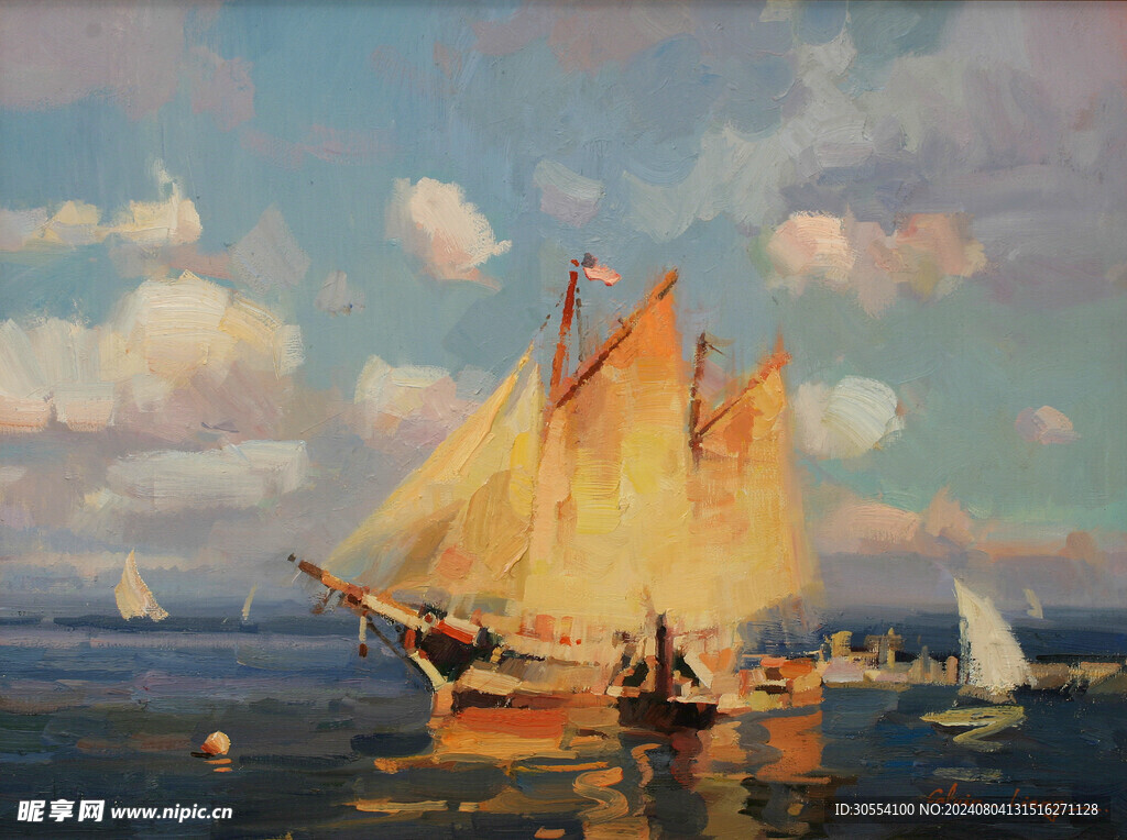 精美风景油画图案图片