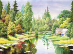 精美风景油画图案图片