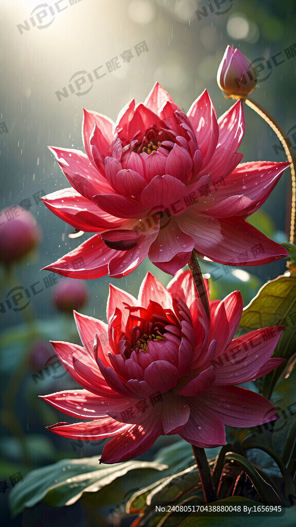 红莲 完整 高清 写实 花蕾