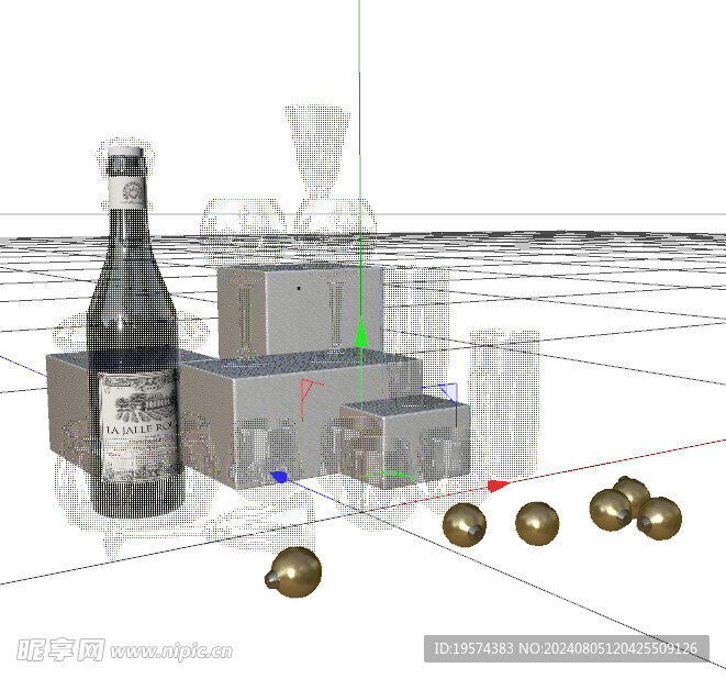 C4D模型 酒杯