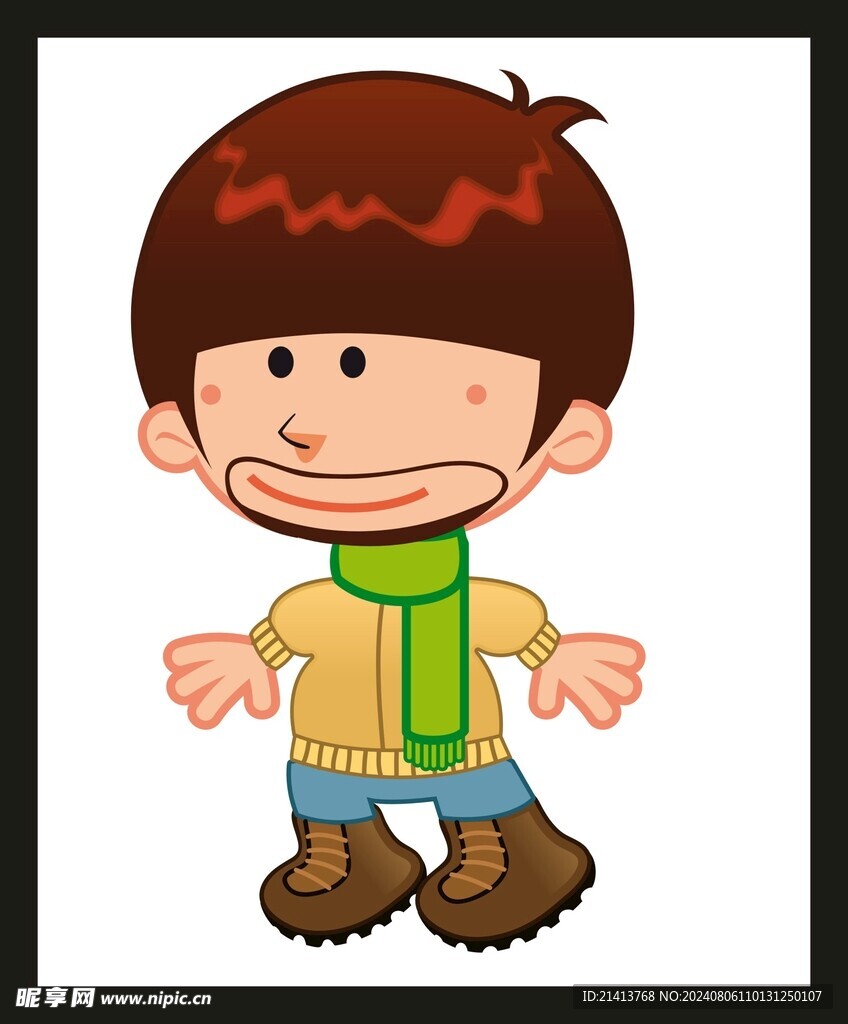 手绘儿童男孩