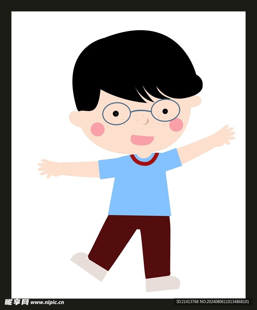 手绘儿童男孩