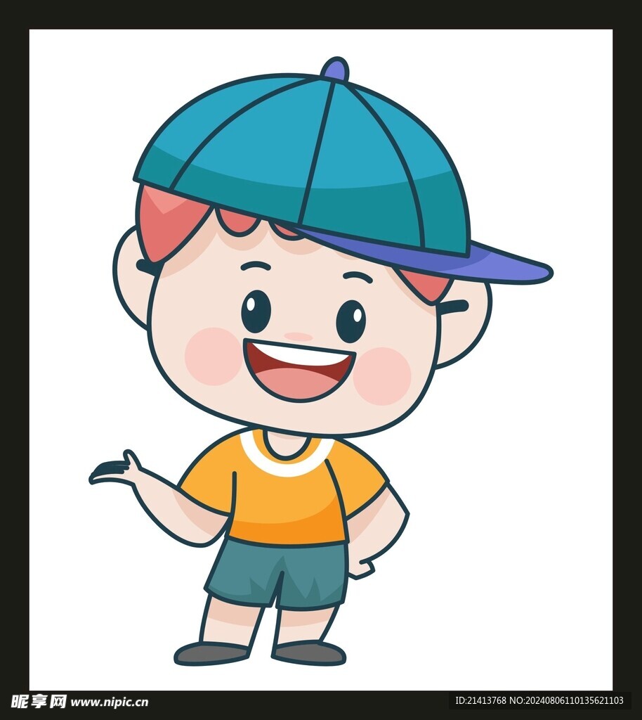 手绘儿童男孩