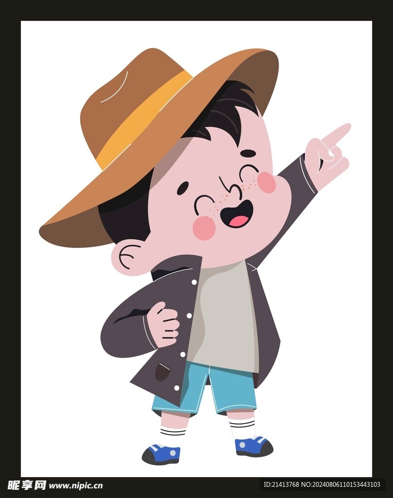 手绘儿童男孩