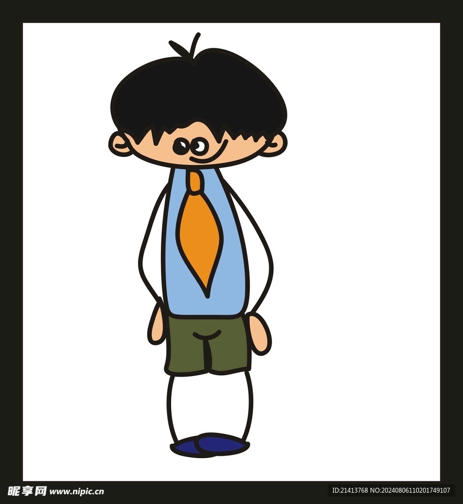 手绘儿童男孩