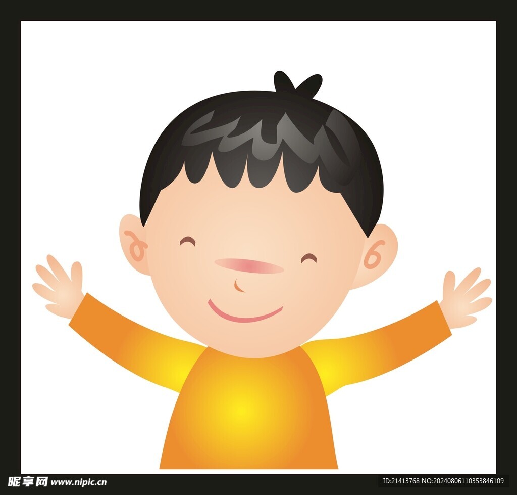 手绘儿童男孩