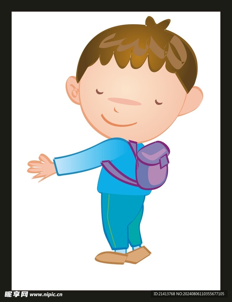 手绘儿童男孩