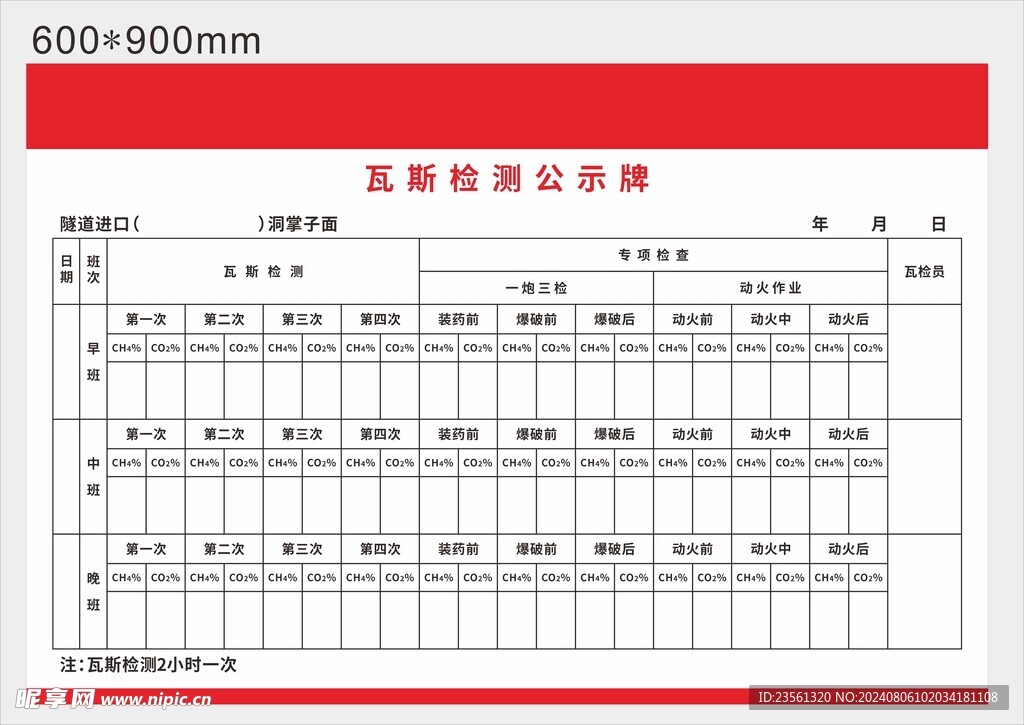 瓦斯检查牌