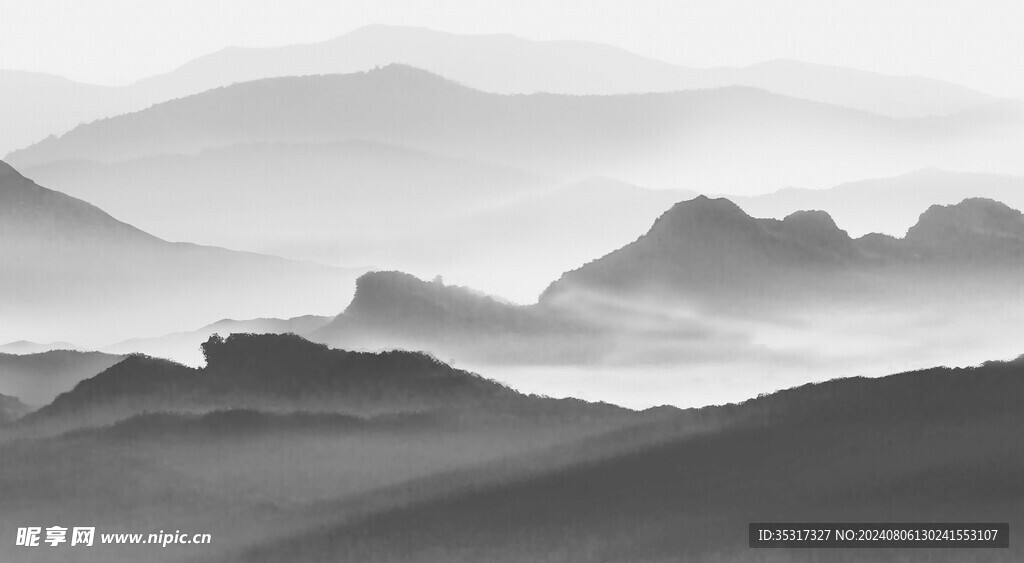 模糊山水