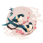 七夕情人节喜鹊插画