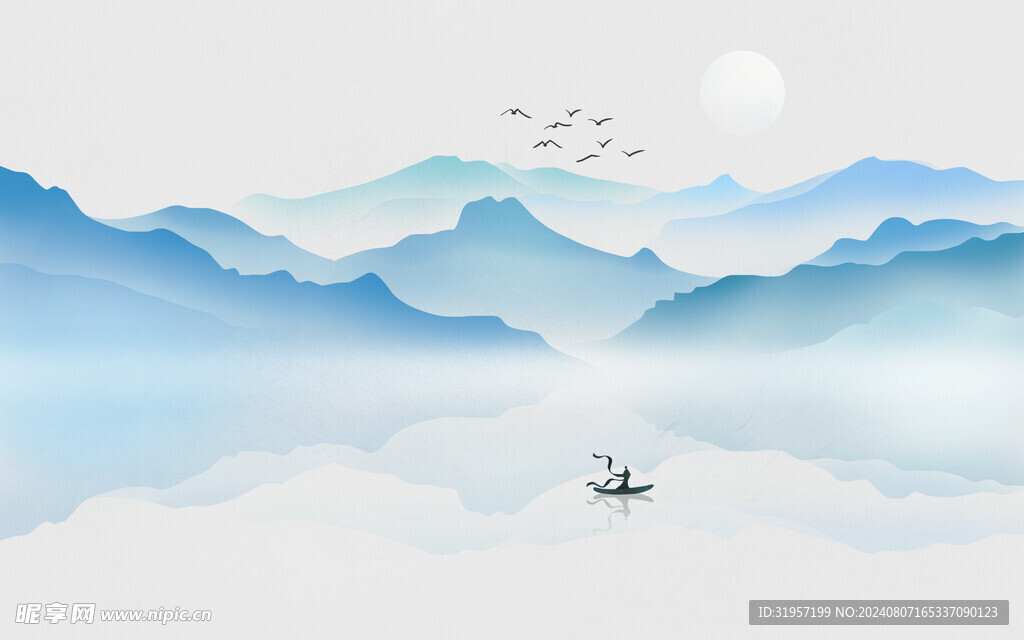 古风水墨山水画