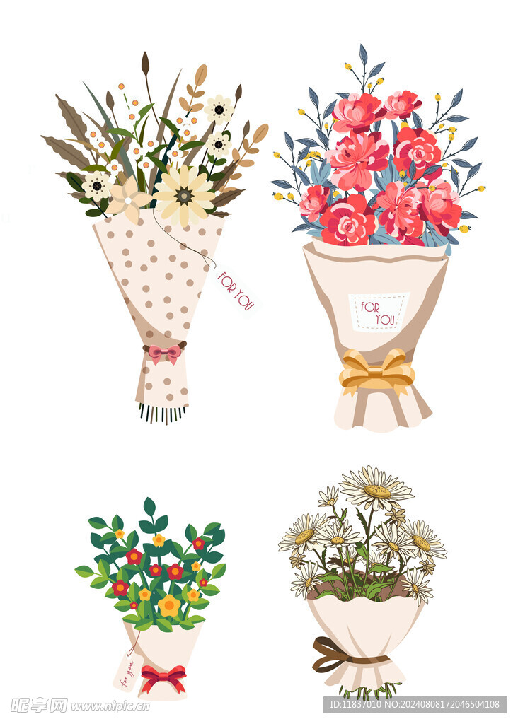 卡通手捧花