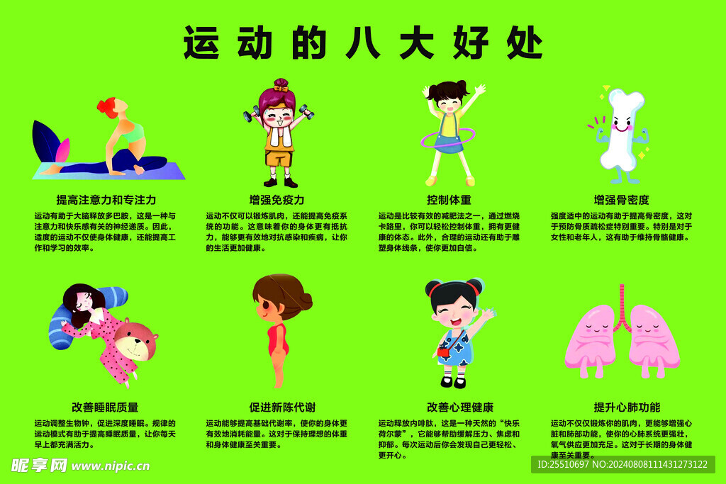 运动八大好处  海报