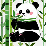 可爱卡通熊猫