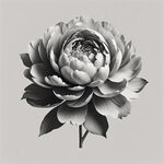 灰度图，牡丹花