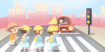 小学生过马路