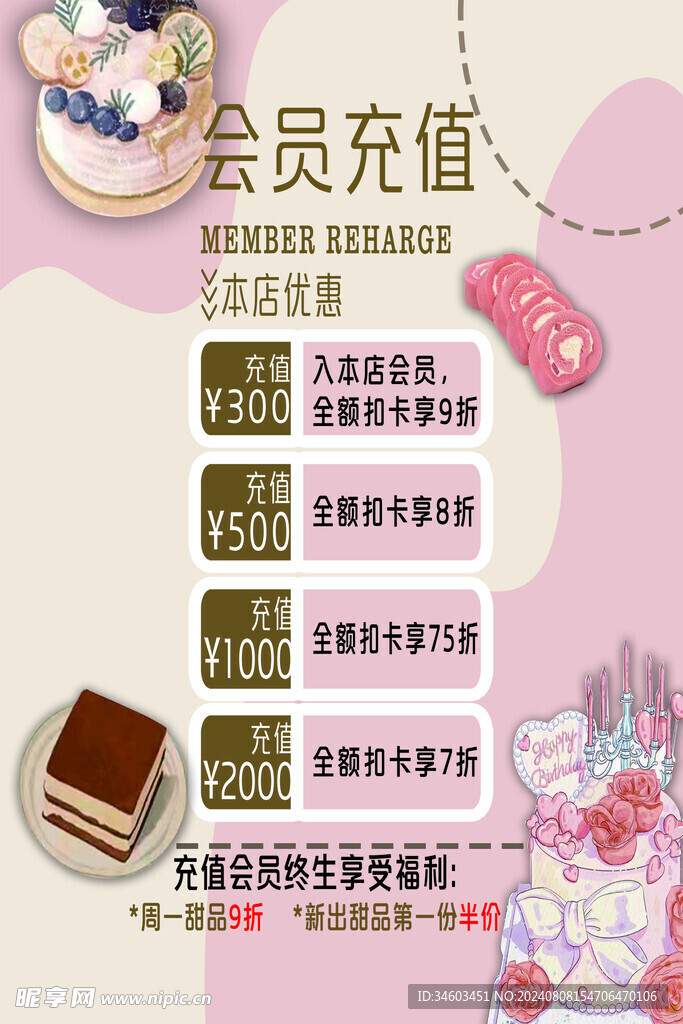 甜品会员充值