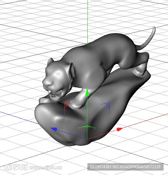 C4D模型 猛虎下山