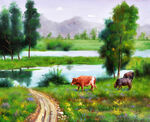 高清风景油画图片