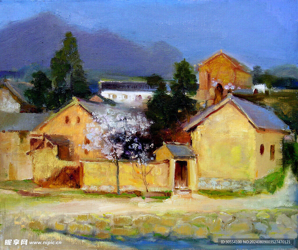 精美风景油画图案图片