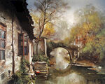 精美风景油画图案图片
