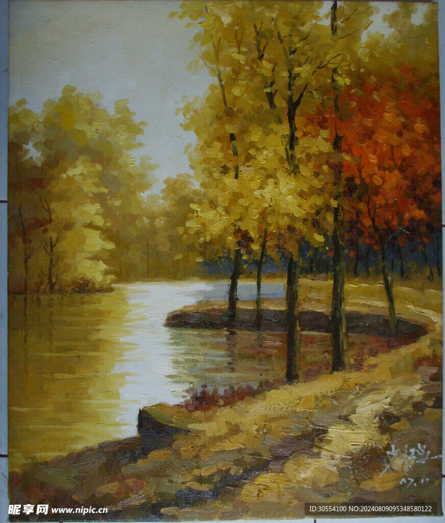 精美风景油画图案图片