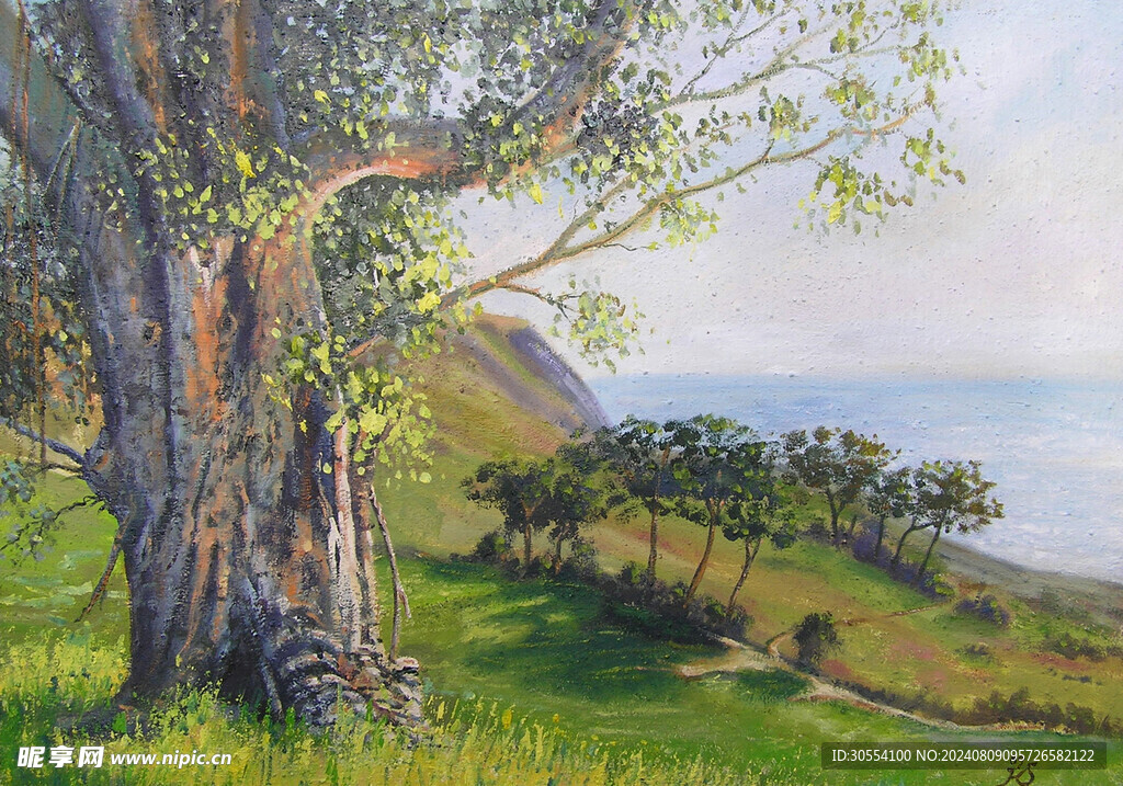  精美风景油画图案图片