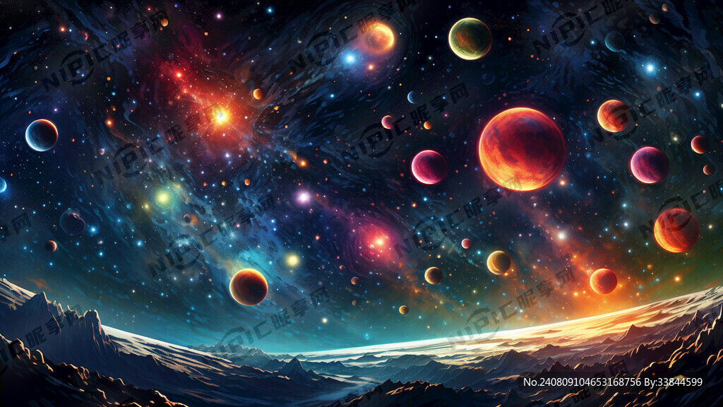 宇宙星空 星球 浩瀚星空 汽泡