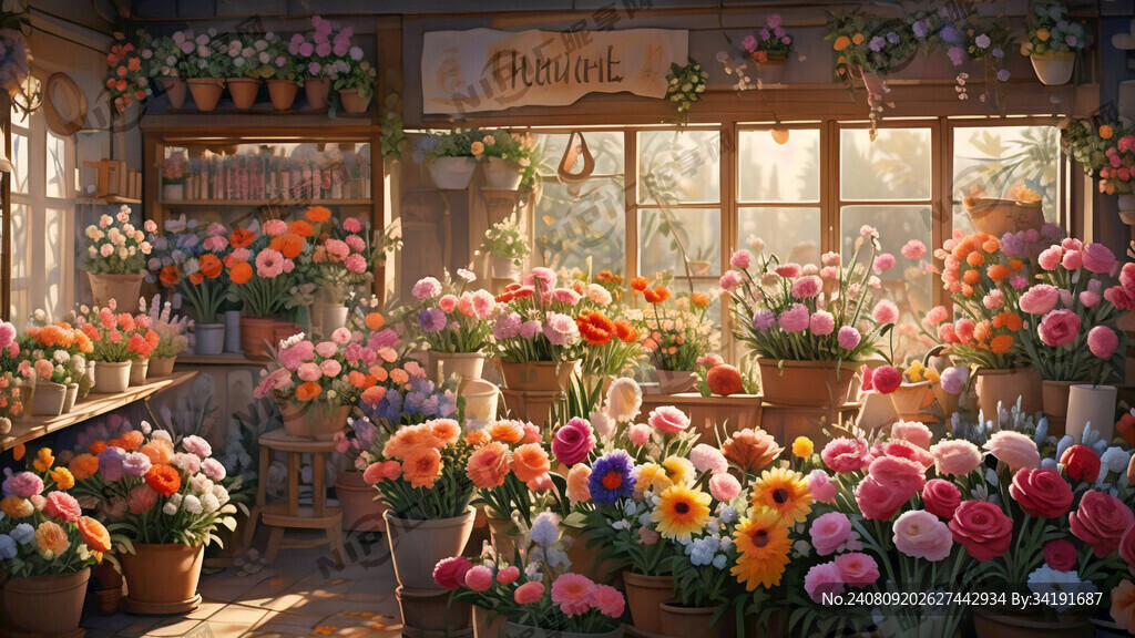 花店环境唯美正面图