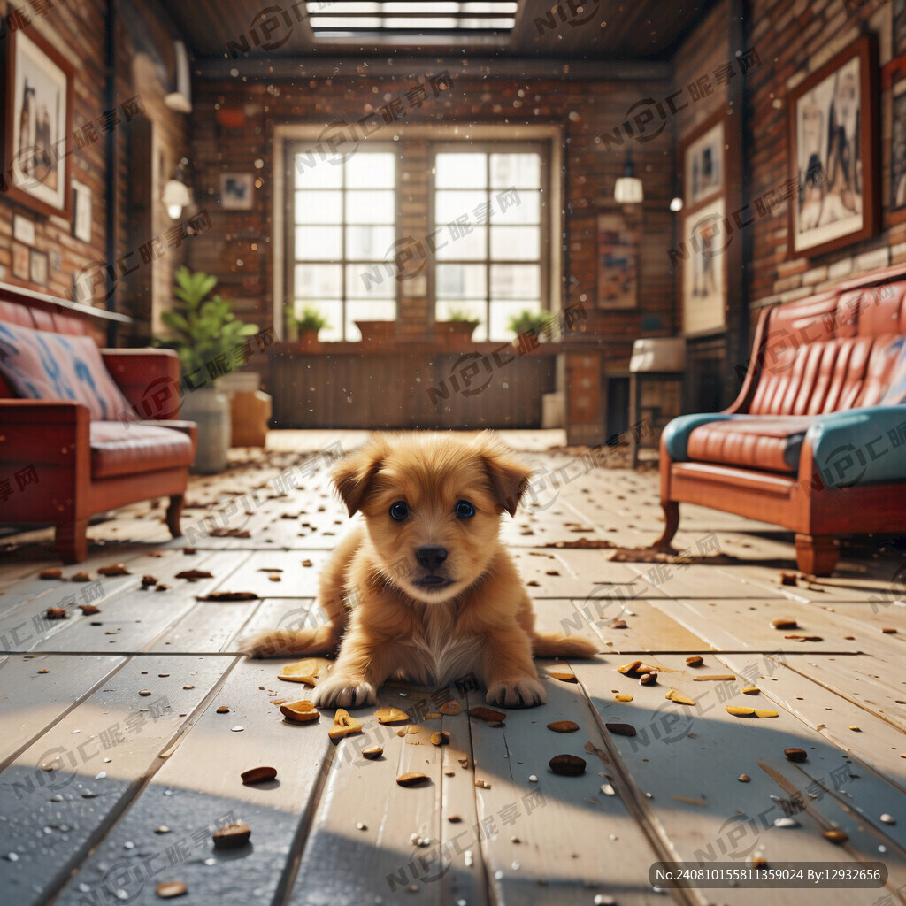 室内场景 小狗到处排便