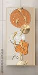 中式轻奢几何立体光影九鱼装饰画
