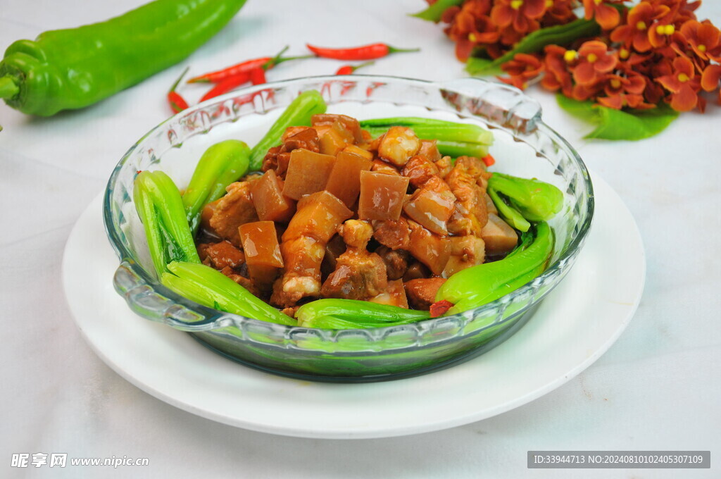 油菜红烧肉