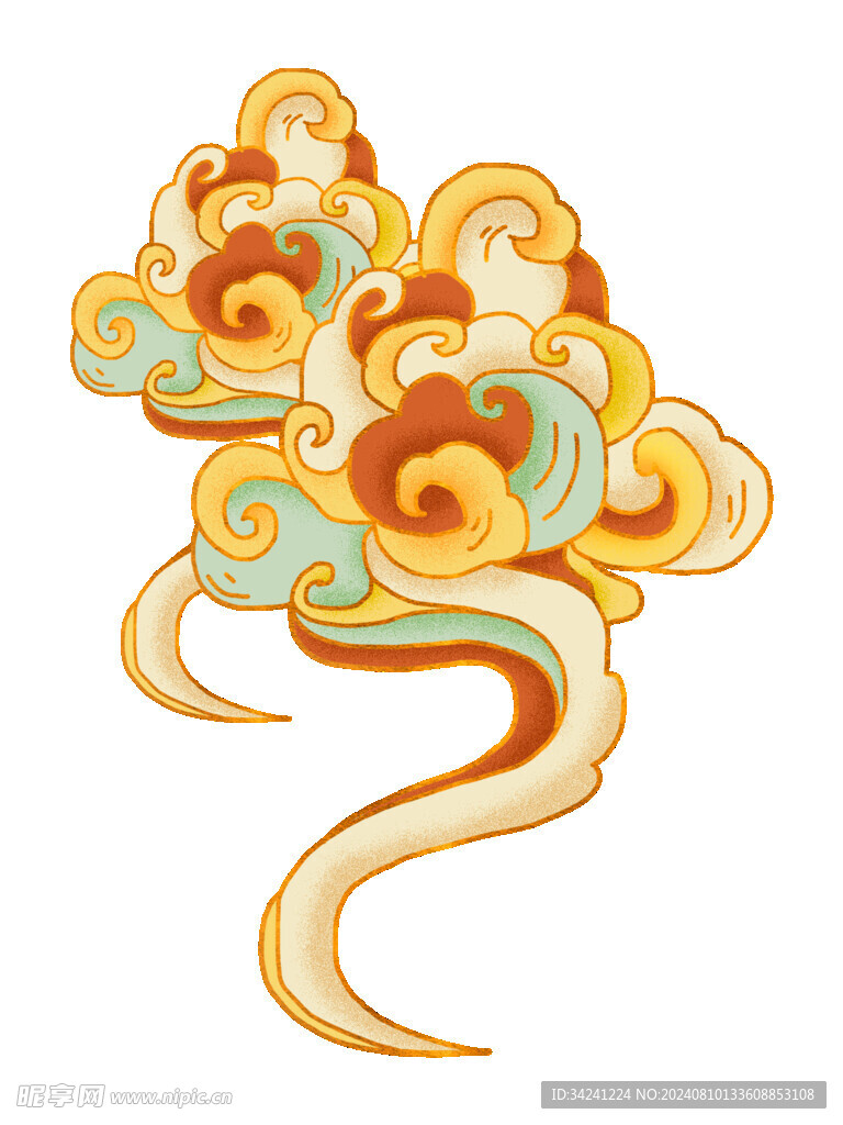 中国风祥云纹理节日元素