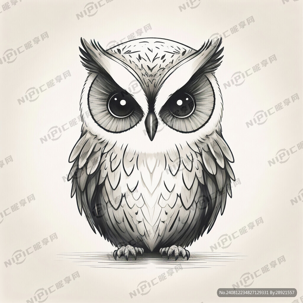 可爱的猫头鹰卡通画