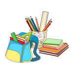 开学季卡通文具插画