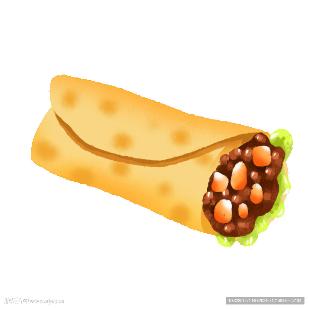 手抓饼插画