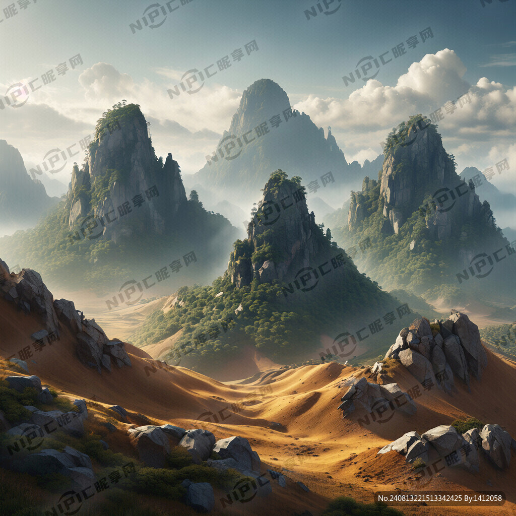 远中近三座山