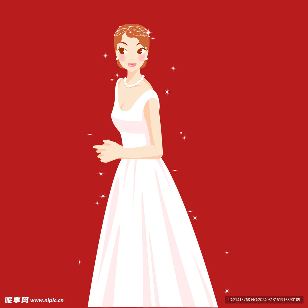 手绘婚纱新娘